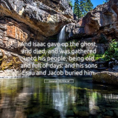 Picture 05 - Genesis 35:29 KJV - And Isaac gave up the ghost, and died, and was - Bible Verse Picture