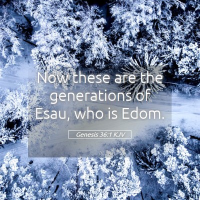 Picture 05 - Genesis 36:1 KJV - Now these are the generations of Esau, who is - Bible Verse Picture