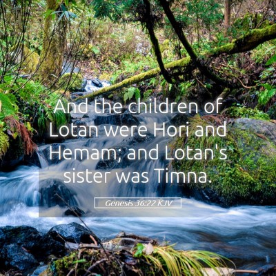 Picture 05 - Genesis 36:22 KJV - And the children of Lotan were Hori and Hemam; - Bible Verse Picture