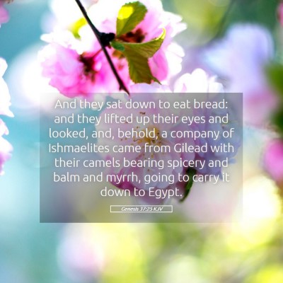 Picture 05 - Genesis 37:25 KJV - And they sat down to eat bread: and they lifted - Bible Verse Picture