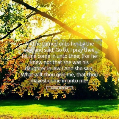 Picture 05 - Genesis 38:16 KJV - And he turned unto her by the way, and said, Go - Bible Verse Picture