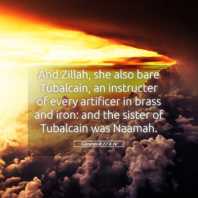 Picture 05 - Genesis 4:22 KJV - And Zillah, she also bare Tubalcain, an - Bible Verse Picture
