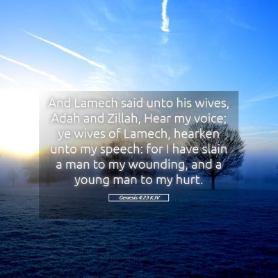 Picture 05 - Genesis 4:23 KJV - And Lamech said unto his wives, Adah and Zillah, - Bible Verse Picture