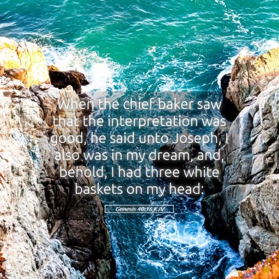 Picture 05 - Genesis 40:16 KJV - When the chief baker saw that the interpretation - Bible Verse Picture
