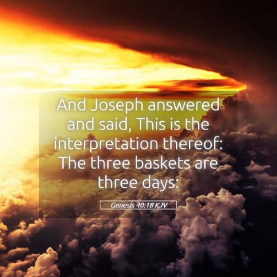 Picture 05 - Genesis 40:18 KJV - And Joseph answered and said, This is the - Bible Verse Picture