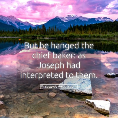 Picture 05 - Genesis 40:22 KJV - But he hanged the chief baker: as Joseph had - Bible Verse Picture