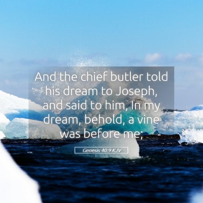 Picture 05 - Genesis 40:9 KJV - And the chief butler told his dream to Joseph, - Bible Verse Picture