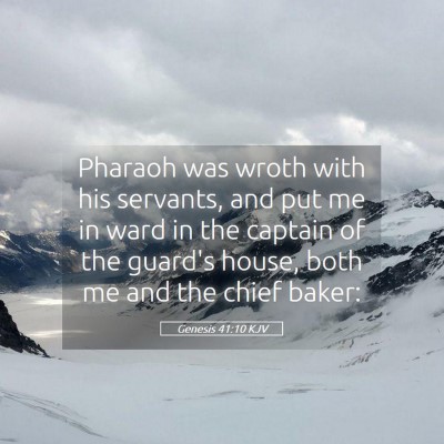 Picture 05 - Genesis 41:10 KJV - Pharaoh was wroth with his servants, and put me - Bible Verse Picture