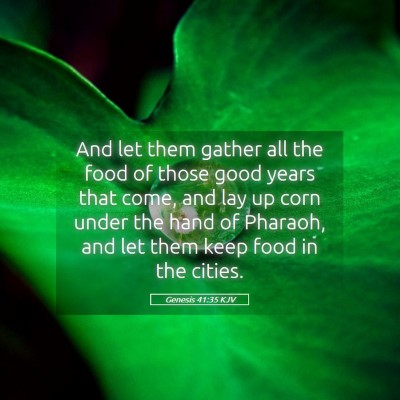 Picture 05 - Genesis 41:35 KJV - And let them gather all the food of those good - Bible Verse Picture
