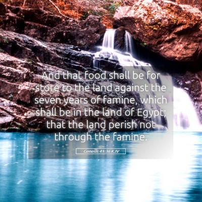 Picture 05 - Genesis 41:36 KJV - And that food shall be for store to the land - Bible Verse Picture