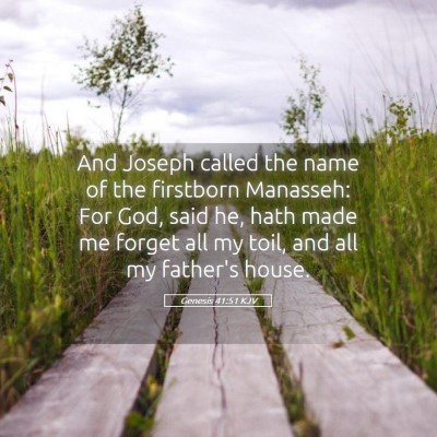 Picture 05 - Genesis 41:51 KJV - And Joseph called the name of the firstborn - Bible Verse Picture