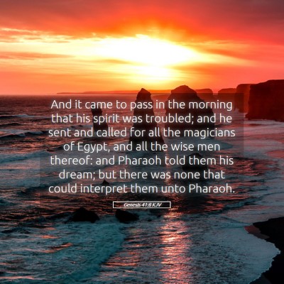 Picture 05 - Genesis 41:8 KJV - And it came to pass in the morning that his - Bible Verse Picture