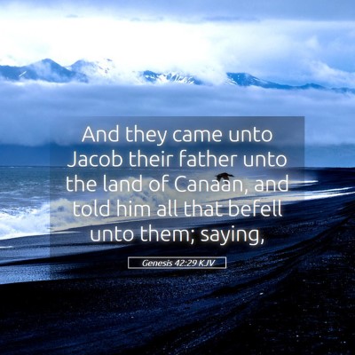 Picture 05 - Genesis 42:29 KJV - And they came unto Jacob their father unto the - Bible Verse Picture