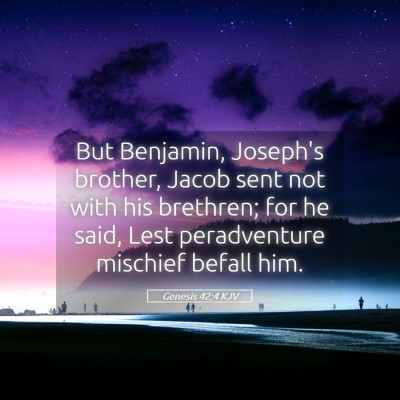 Picture 05 - Genesis 42:4 KJV - But Benjamin, Joseph's brother, Jacob sent not - Bible Verse Picture
