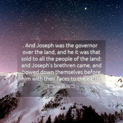 Picture 05 - Genesis 42:6 KJV - And Joseph was the governor over the land, and he - Bible Verse Picture