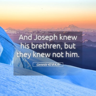 Picture 05 - Genesis 42:8 KJV - And Joseph knew his brethren, but they knew not - Bible Verse Picture