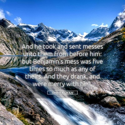 Picture 05 - Genesis 43:34 KJV - And he took and sent messes unto them from before - Bible Verse Picture