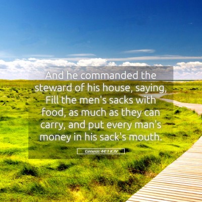 Picture 05 - Genesis 44:1 KJV - And he commanded the steward of his house, - Bible Verse Picture