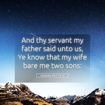 Picture 05 - Genesis 44:27 KJV - And thy servant my father said unto us, Ye know - Bible Verse Picture