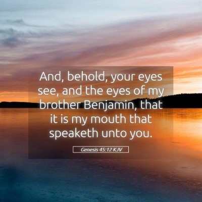 Picture 05 - Genesis 45:12 KJV - And, behold, your eyes see, and the eyes of my - Bible Verse Picture