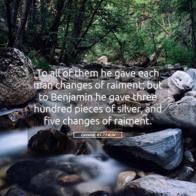 Picture 05 - Genesis 45:22 KJV - To all of them he gave each man changes of - Bible Verse Picture
