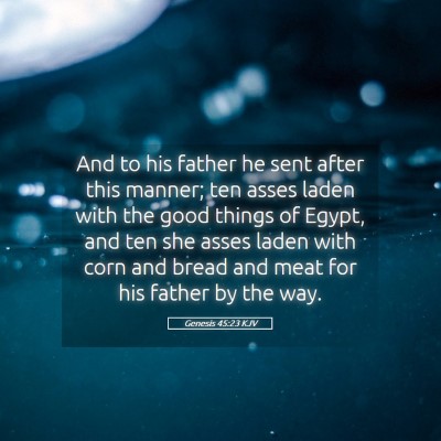 Picture 05 - Genesis 45:23 KJV - And to his father he sent after this manner; ten - Bible Verse Picture