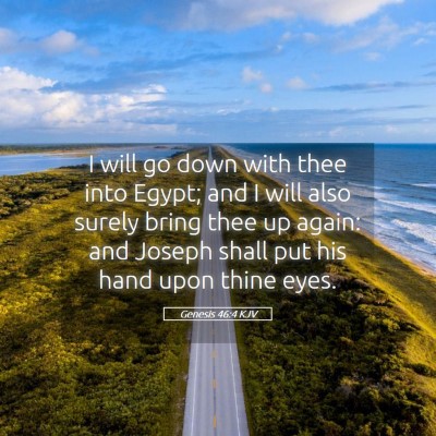 Picture 05 - Genesis 46:4 KJV - I will go down with thee into Egypt; and I will - Bible Verse Picture