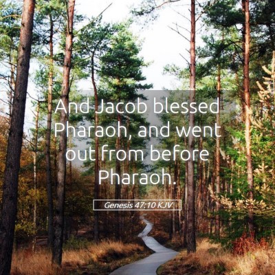 Picture 05 - Genesis 47:10 KJV - And Jacob blessed Pharaoh, and went out from - Bible Verse Picture