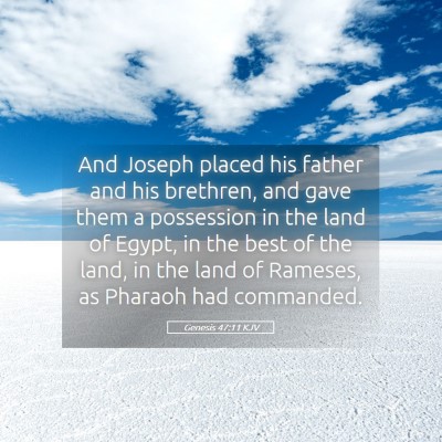 Picture 05 - Genesis 47:11 KJV - And Joseph placed his father and his brethren, - Bible Verse Picture