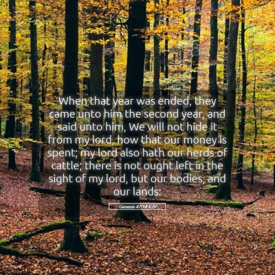 Picture 05 - Genesis 47:18 KJV - When that year was ended, they came unto him the - Bible Verse Picture