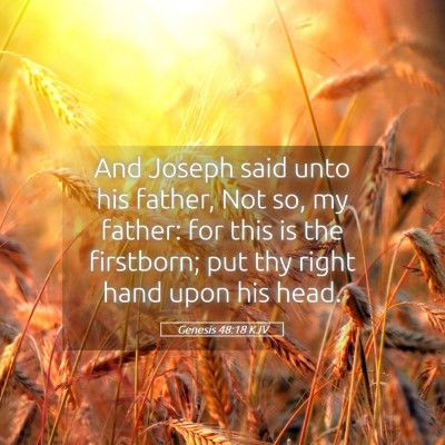 Picture 05 - Genesis 48:18 KJV - And Joseph said unto his father, Not so, my - Bible Verse Picture
