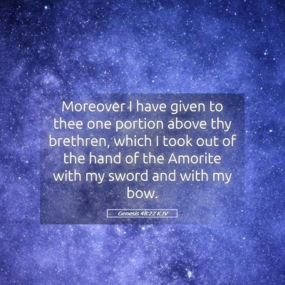 Picture 05 - Genesis 48:22 KJV - Moreover I have given to thee one portion above - Bible Verse Picture