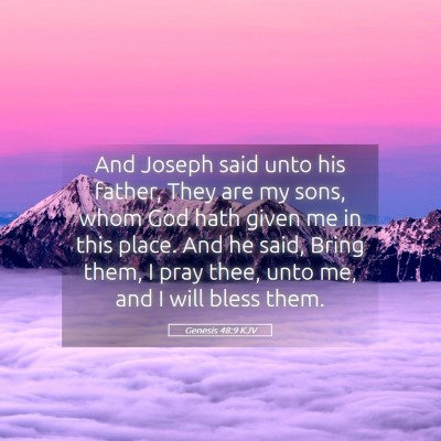 Picture 05 - Genesis 48:9 KJV - And Joseph said unto his father, They are my - Bible Verse Picture