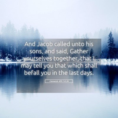Picture 05 - Genesis 49:1 KJV - And Jacob called unto his sons, and said, Gather - Bible Verse Picture