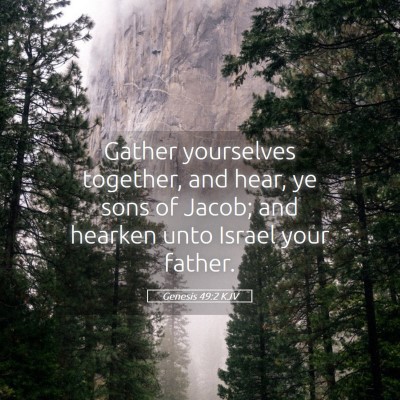 Picture 05 - Genesis 49:2 KJV - Gather yourselves together, and hear, ye sons of - Bible Verse Picture