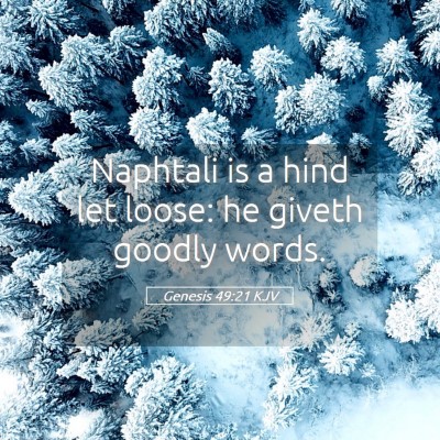 Picture 05 - Genesis 49:21 KJV - Naphtali is a hind let loose: he giveth goodly - Bible Verse Picture