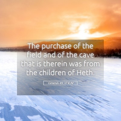 Picture 05 - Genesis 49:32 KJV - The purchase of the field and of the cave that is - Bible Verse Picture