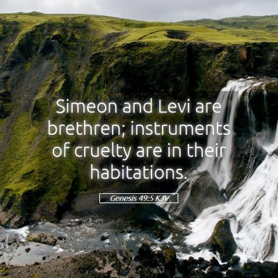 Picture 05 - Genesis 49:5 KJV - Simeon and Levi are brethren; instruments of - Bible Verse Picture