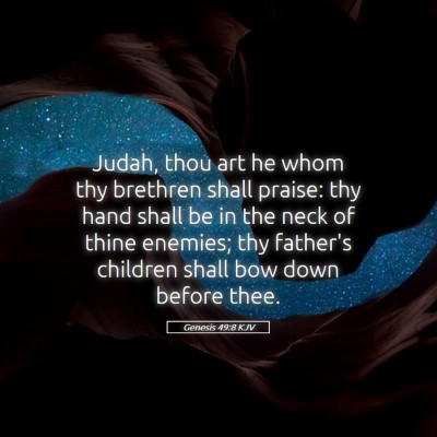 Picture 05 - Genesis 49:8 KJV - Judah, thou art he whom thy brethren shall - Bible Verse Picture