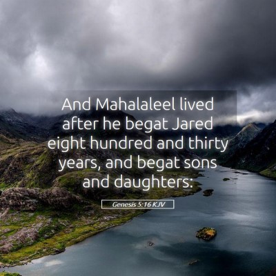 Picture 05 - Genesis 5:16 KJV - And Mahalaleel lived after he begat Jared eight - Bible Verse Picture