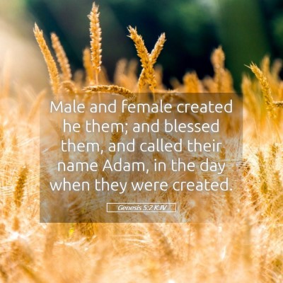 Picture 05 - Genesis 5:2 KJV - Male and female created he them; and blessed - Bible Verse Picture