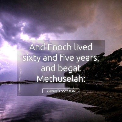 Picture 05 - Genesis 5:21 KJV - And Enoch lived sixty and five years, and begat - Bible Verse Picture
