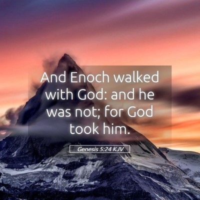 Picture 05 - Genesis 5:24 KJV - And Enoch walked with God: and he was not; for - Bible Verse Picture