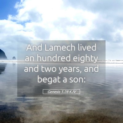 Picture 05 - Genesis 5:28 KJV - And Lamech lived an hundred eighty and two years, - Bible Verse Picture