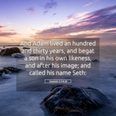 Picture 05 - Genesis 5:3 KJV - And Adam lived an hundred and thirty years, and - Bible Verse Picture
