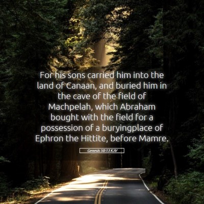 Picture 05 - Genesis 50:13 KJV - For his sons carried him into the land of Canaan, - Bible Verse Picture