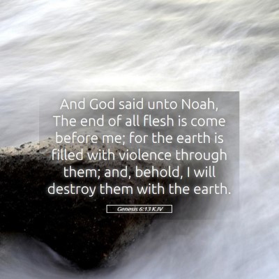 Picture 05 - Genesis 6:13 KJV - And God said unto Noah, The end of all flesh is - Bible Verse Picture