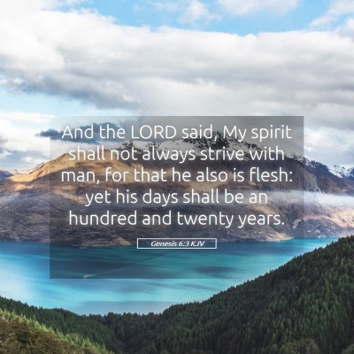 Picture 05 - Genesis 6:3 KJV - And the LORD said, My spirit shall not always - Bible Verse Picture