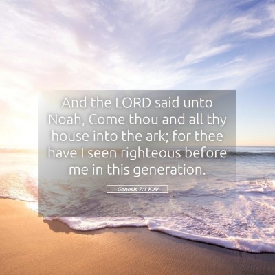 Picture 05 - Genesis 7:1 KJV - And the LORD said unto Noah, Come thou and all - Bible Verse Picture