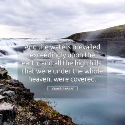 Picture 05 - Genesis 7:19 KJV - And the waters prevailed exceedingly upon the - Bible Verse Picture